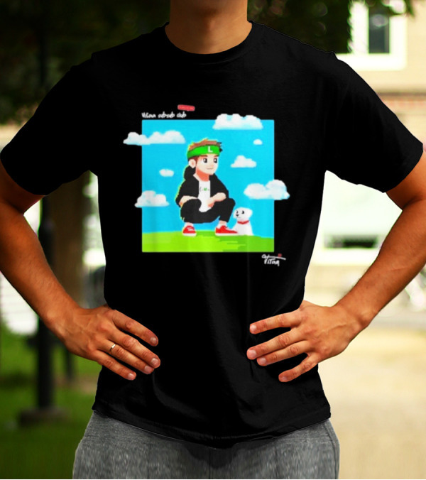 Vitaa Pixel 2024 Green Headband Cartoon Character With Dog T-Shirt