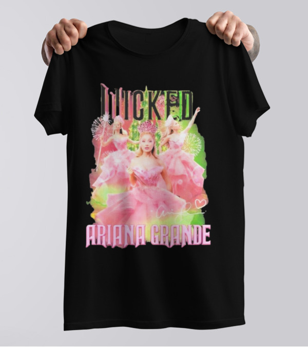 Wicked Musical Ariana Grande Pink Dress Signature T-Shirt