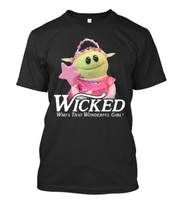 Wicked Who’s That Wonderful Girl Green Alien With Pink Wand And Dress T-Shirt