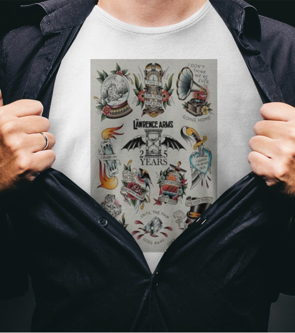 Lawrence Arms 25 Years Tour I Guess We’re Never Going Home Until The Pain For Oblivion T-Shirt