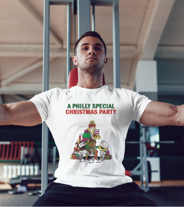 A Philly Special Christmas Party 2024 Celebrating With Peanuts Characters And Presents T-Shirt