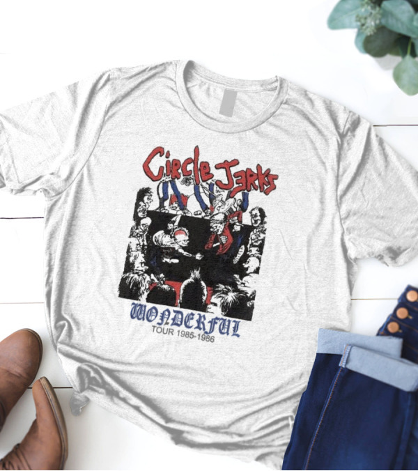 Circle Jerks Wonderful Tour 1985-1986 Punk Concert Artwork Crowd Scene T-Shirt