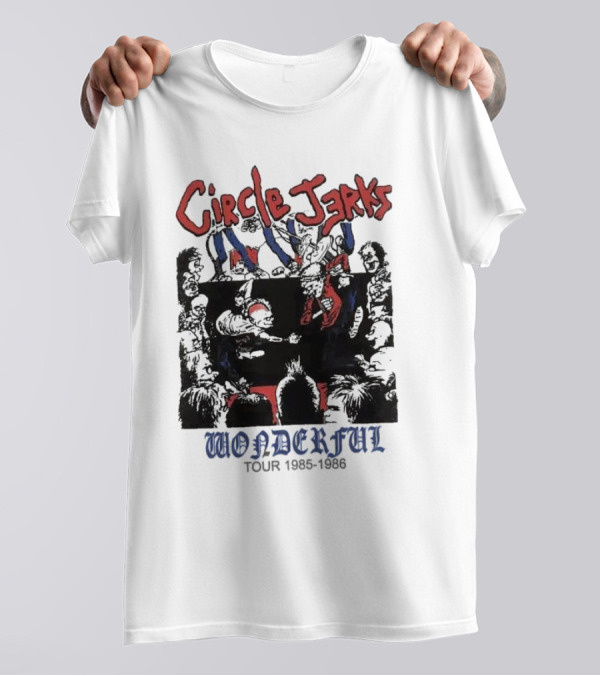 Circle Jerks Wonderful Tour 1985-1986 Punk Concert Artwork Crowd Scene T-Shirt
