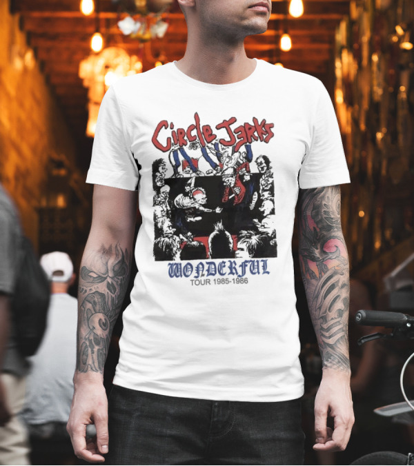 Circle Jerks Wonderful Tour 1985-1986 Punk Concert Artwork Crowd Scene T-Shirt