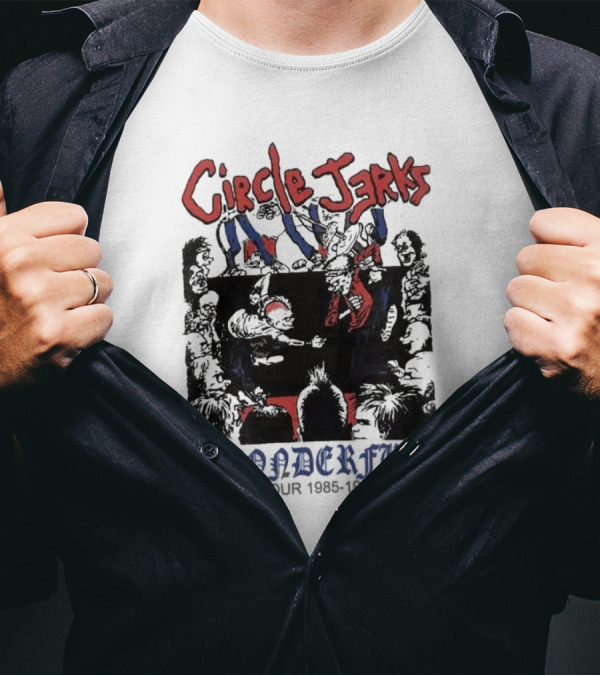 Circle Jerks Wonderful Tour 1985-1986 Punk Concert Artwork Crowd Scene T-Shirt