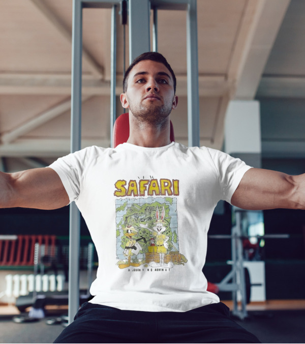Safari Adventure With Iconic Cartoon Characters Map Exploration T-Shirt
