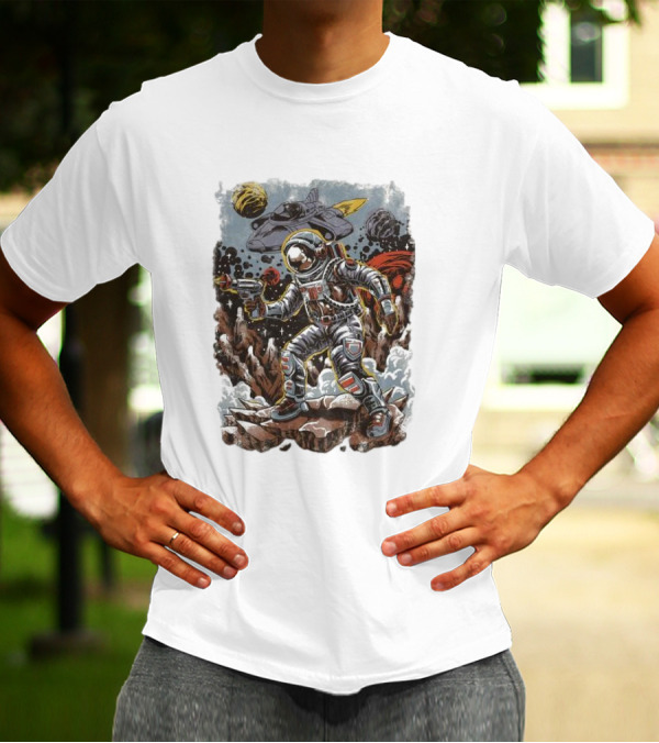 Space Saga Vintage Astronaut Adventure With Retro Planets And Spaceship T-Shirt