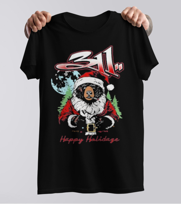 311 Santa Bear Happy Holidaze Christmas T-Shirt