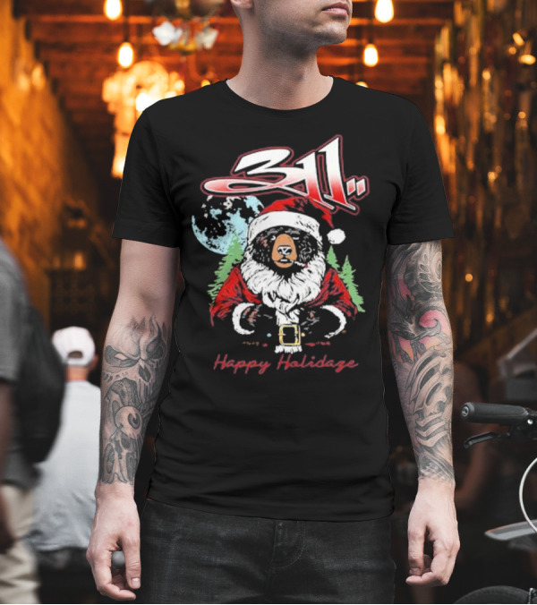 311 Santa Bear Happy Holidaze Christmas T-Shirt