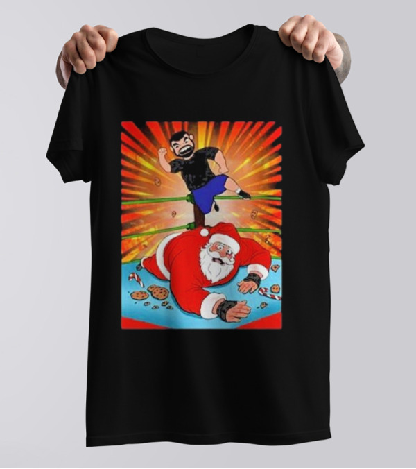 Super Humman Jess Jeckel Wrestling Santa Christmas Carnage T-Shirt