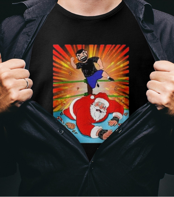 Super Humman Jess Jeckel Wrestling Santa Christmas Carnage T-Shirt
