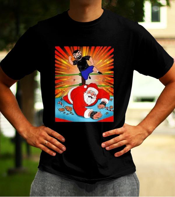 Super Humman Jess Jeckel Wrestling Santa Christmas Carnage T-Shirt