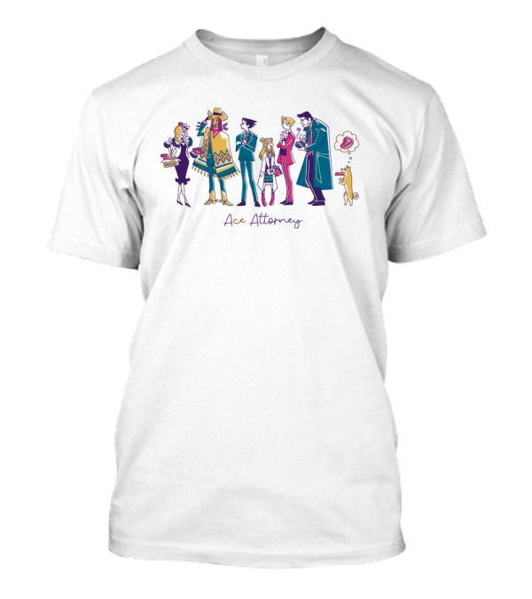 Ace Attorney Colorful Character Lunch Break Scene T-Shirt