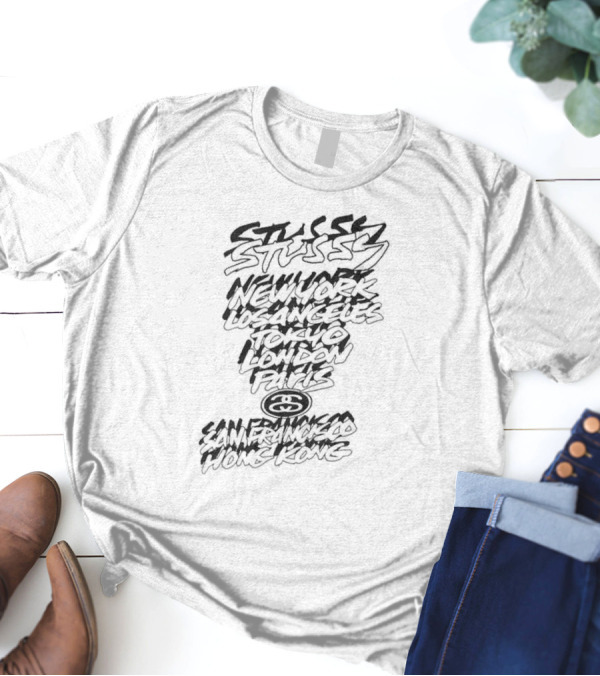 Stussy New York Los Angeles Tokyo London Paris San Francisco Hong Kong Tour Streetwear Collection T-Shirt