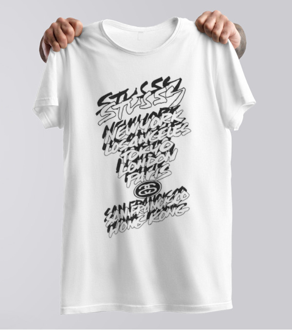 Stussy New York Los Angeles Tokyo London Paris San Francisco Hong Kong Tour Streetwear Collection T-Shirt