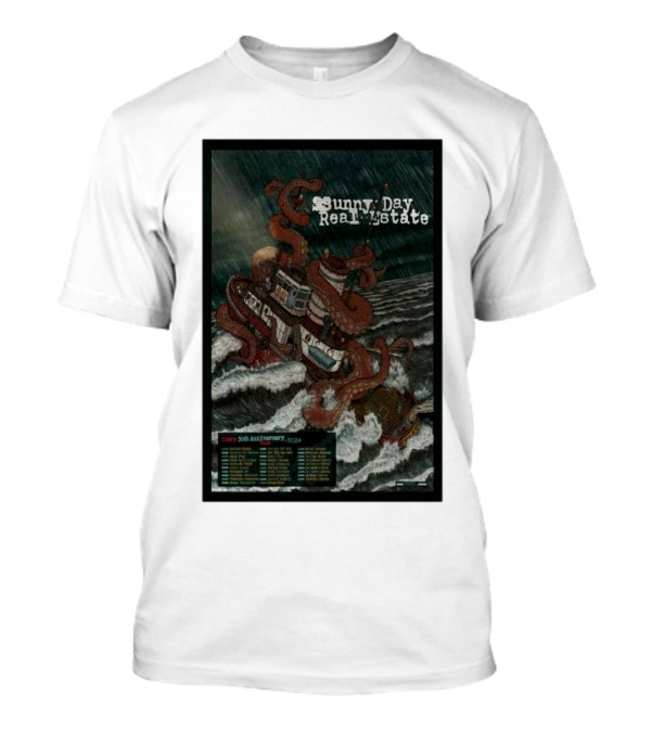 Sunny Day Real Estate Diary 30th Anniversary 2024 Tour Poster Octopus Ship T-Shirt