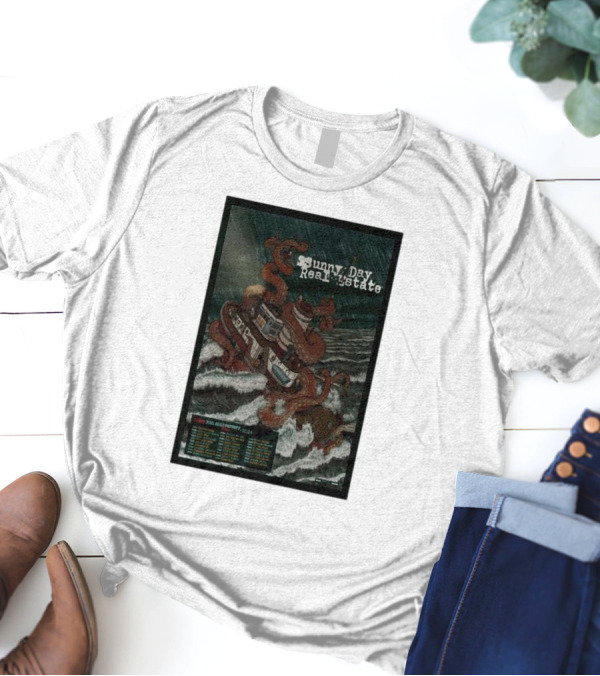 Sunny Day Real Estate Diary 30th Anniversary 2024 Tour Poster Octopus Ship T-Shirt