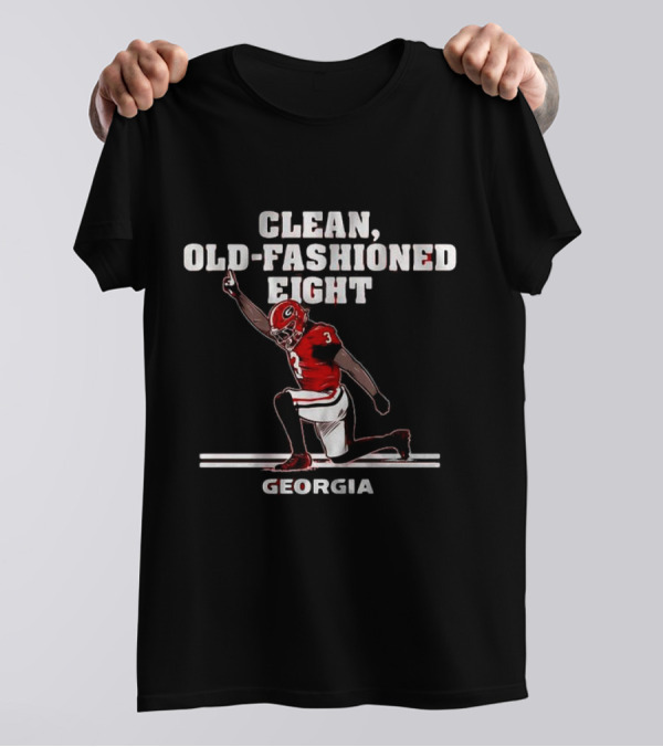 Georgia Clean, Old-fashioned Eight Football Player In Red Uniform T-Shirt