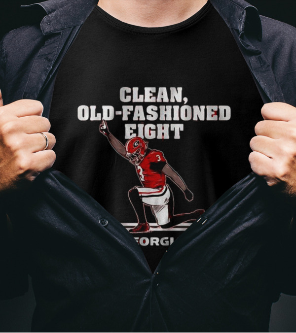 Georgia Clean, Old-fashioned Eight Football Player In Red Uniform T-Shirt