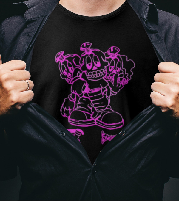 Sipper Slumped Trio Purple Black Outline T-Shirt