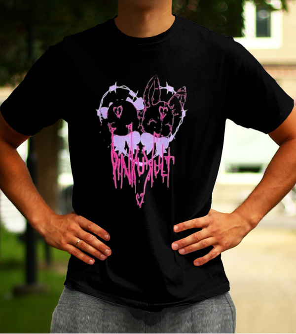 Pinku Kult Heart Barbed Wire Bunnies T-Shirt