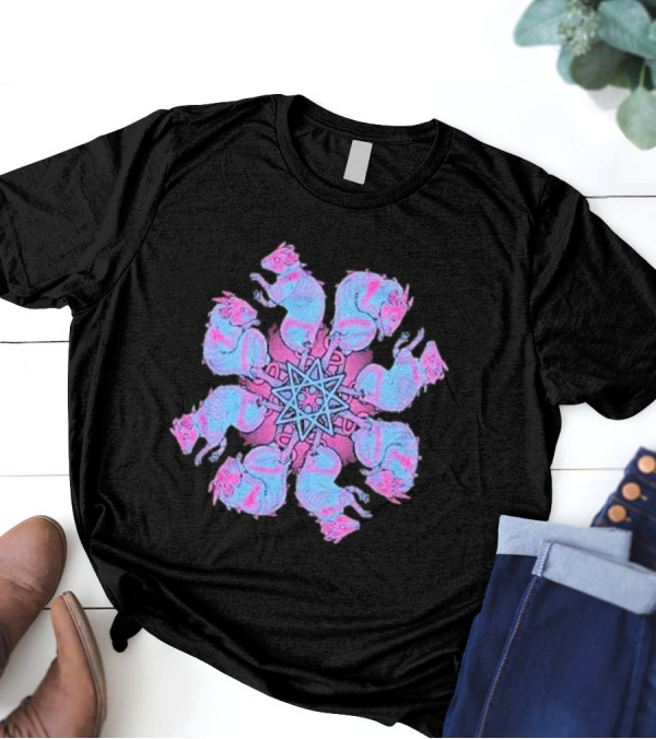 Pinku Kult Rat King Star Pattern Circular T-Shirt