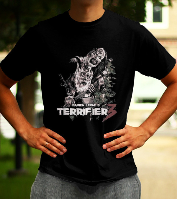 Damien Leone's Terrifier 3 Santa's Here Horror Christmas T-Shirt