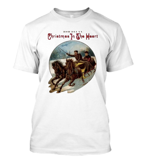 Bob Dylan Christmas In The Heart Vintage Sleigh Ride Scene T-Shirt