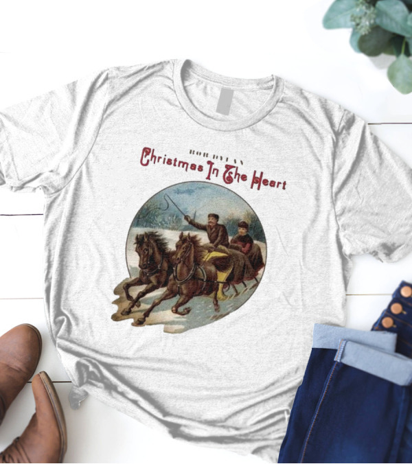 Bob Dylan Christmas In The Heart Vintage Sleigh Ride Scene T-Shirt