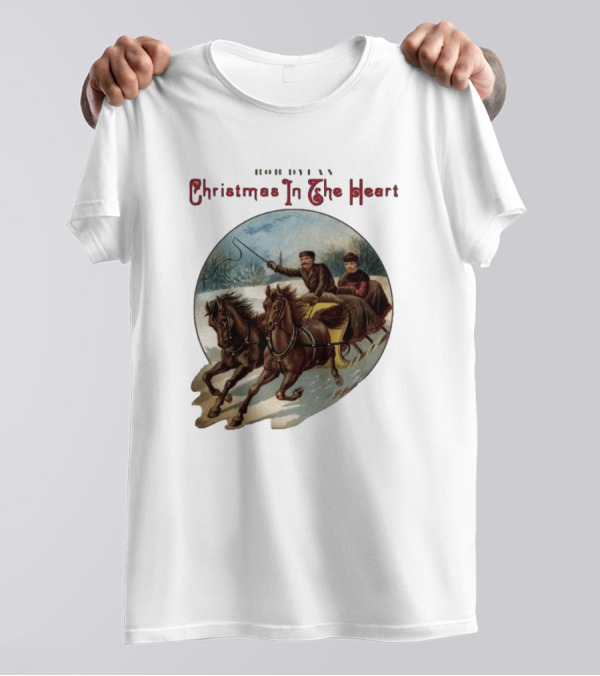 Bob Dylan Christmas In The Heart Vintage Sleigh Ride Scene T-Shirt