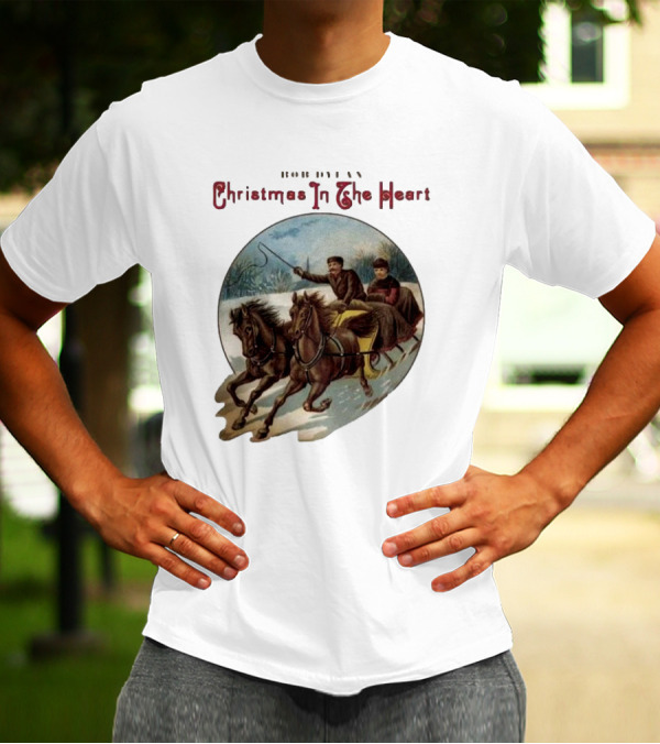 Bob Dylan Christmas In The Heart Vintage Sleigh Ride Scene T-Shirt
