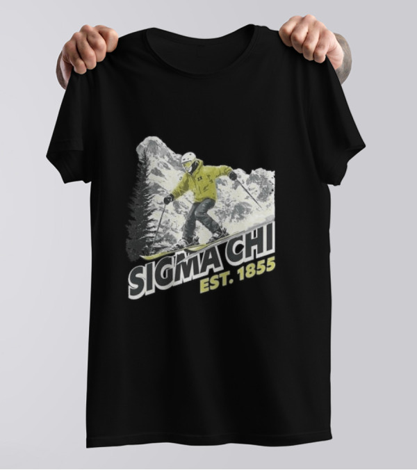 Sigma Chi Ski Club Est 1855 Snowy Mountain Adventure T-Shirt