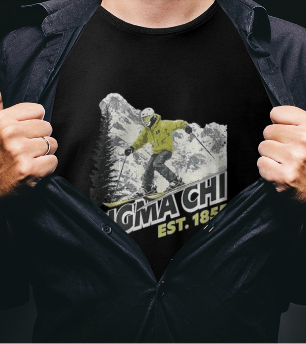 Sigma Chi Ski Club Est 1855 Snowy Mountain Adventure T-Shirt