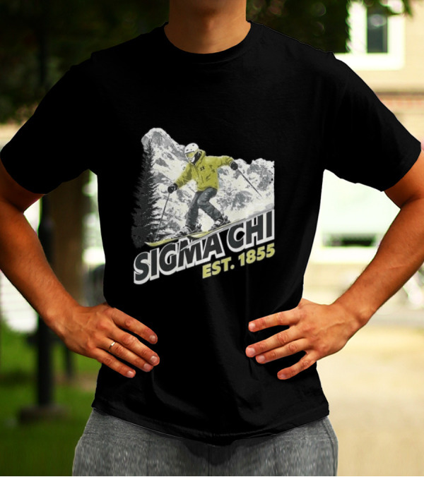 Sigma Chi Ski Club Est 1855 Snowy Mountain Adventure T-Shirt