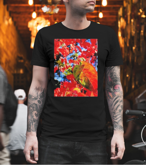 Looking Up And Seeing Red Ii Autumn Foliage Perspective T-Shirt