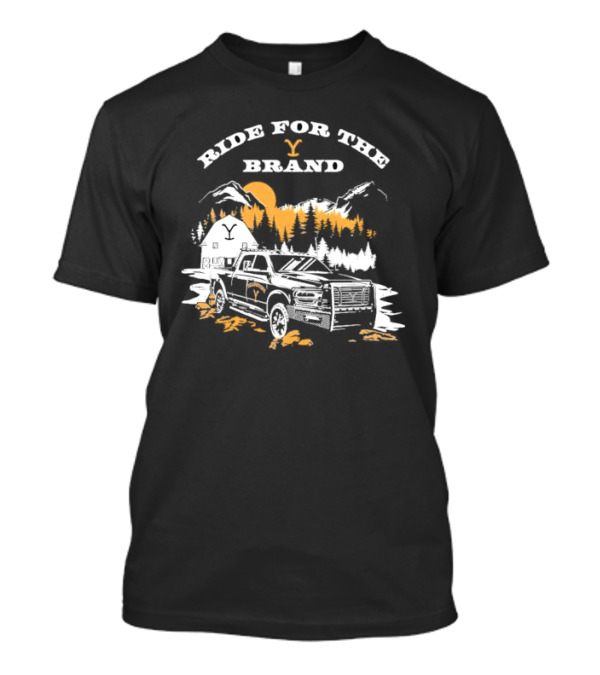 Yellowstone Ride For The Brand Truck Mountains Barn Scene T-Shirt