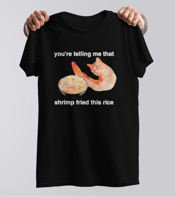 You're Telling Me That Shrimp Fried This Rice With Cat Meme T-Shirt