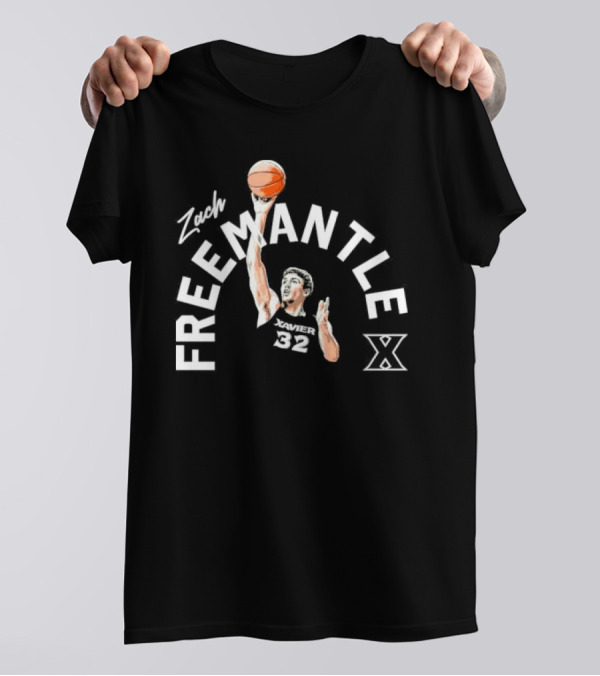 Zach Freemantle Xavier Musketeers Basketball Player 32 Dunking Action T-Shirt