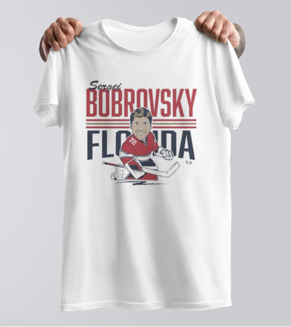 Sergei Bobrovsky Florida Caricature Hockey Player Number 72 T-Shirt