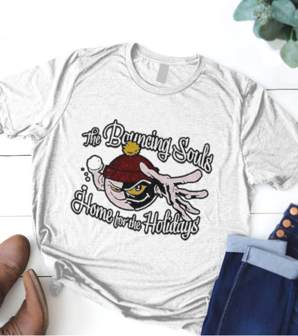 The Bouncing Souls Home For The Holidays December 28-29-30, 2024 Logo With Cartoon Eye In Hat And Glove T-Shirt