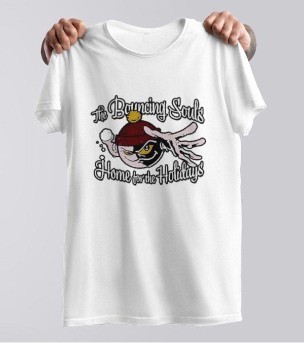 The Bouncing Souls Home For The Holidays December 28-29-30, 2024 Logo With Cartoon Eye In Hat And Glove T-Shirt