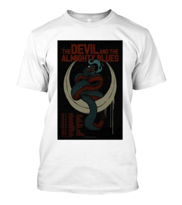 The Devil And The Almighty Blues United Kingdom Tour 2025 Snake On Crescent Moon T-Shirt