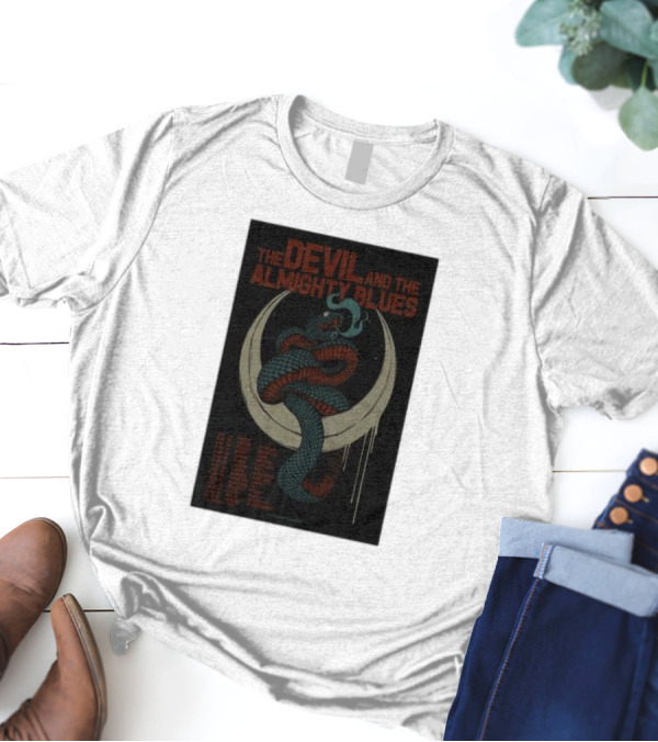The Devil And The Almighty Blues United Kingdom Tour 2025 Snake On Crescent Moon T-Shirt