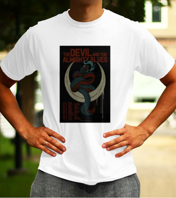 The Devil And The Almighty Blues United Kingdom Tour 2025 Snake On Crescent Moon T-Shirt