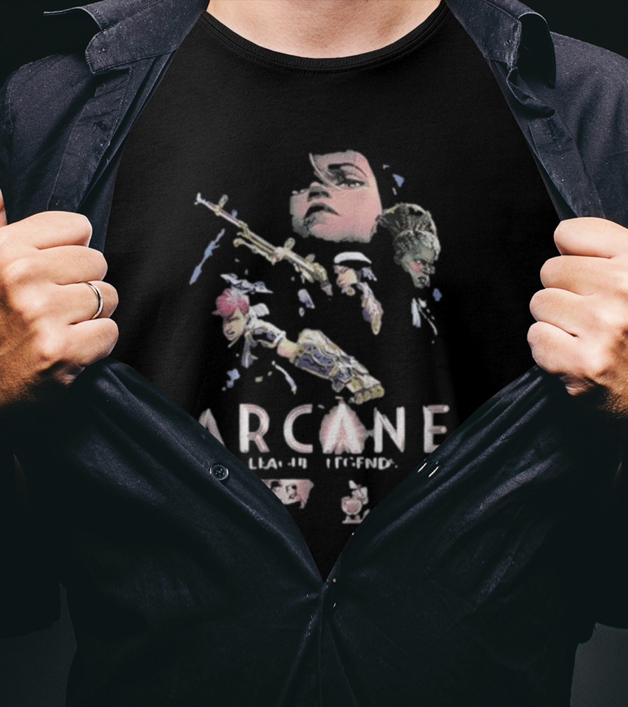 Arcane League Of Legends Jinx Vi And Caitlyn T-Shirt