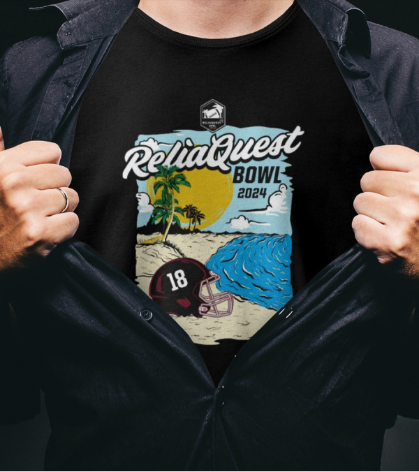 Alabama Crimson Tide 2024 ReliaQuest Bowl Raymond James Stadium Palm Beach Helmet T-Shirt