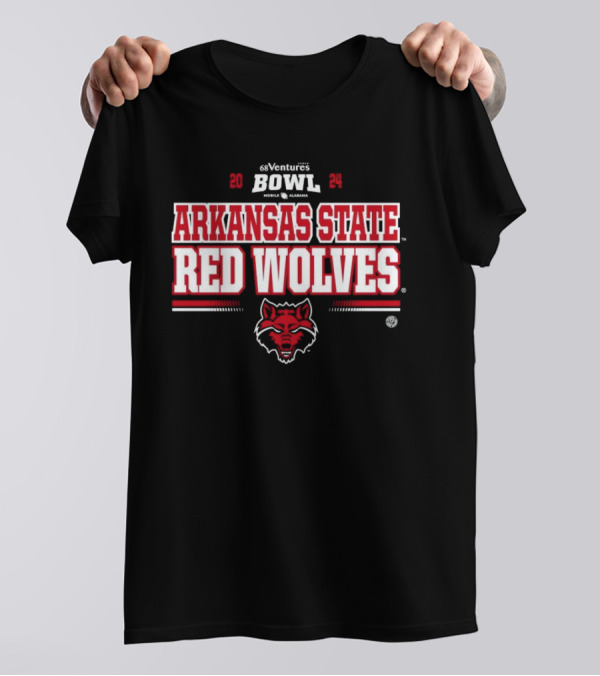Arkansas State Red Wolves 2024 68 Ventures Bowl Mobile Alabama Sports Event T-Shirt
