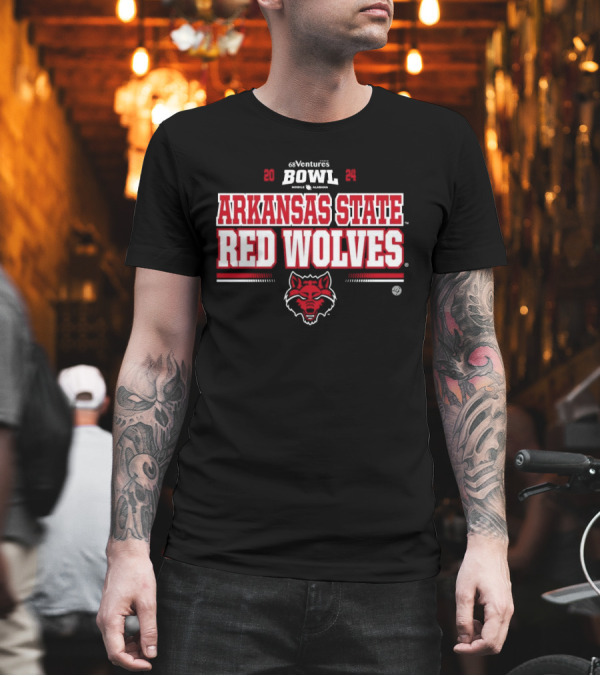 Arkansas State Red Wolves 2024 68 Ventures Bowl Mobile Alabama Sports Event T-Shirt
