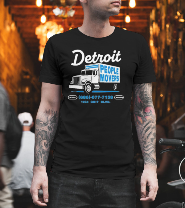 Detroit Michigan People Movers 686 077 7158 1934 Grit BLVD T-Shirt