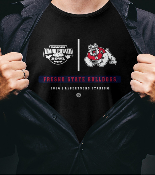 Fresno State Bulldogs 2024 Famous Idaho Potato Bowl Albertsons Stadium T-Shirt